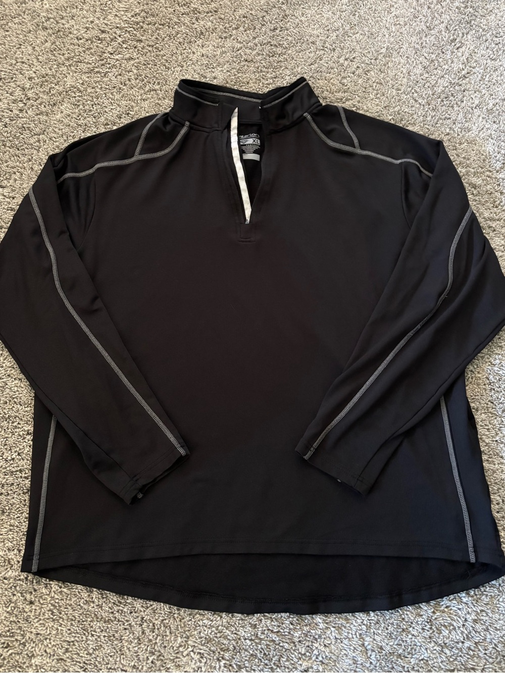 Pony Interiors Perform Active Long Sleeve Quarter Zip Black/Gray Mens XL
